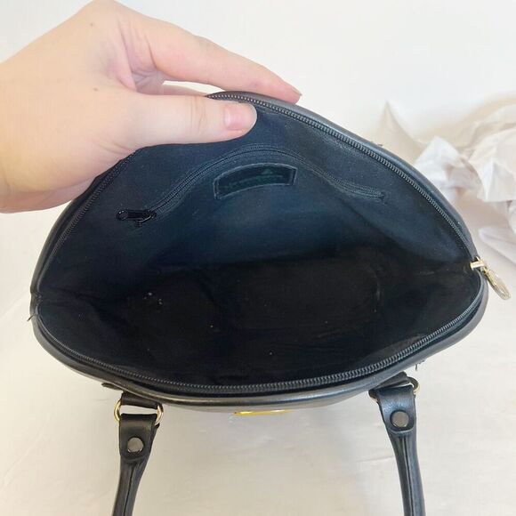 Vintage Liz Claiborne Black Leather Shoulder Bag Purse - Picture 2 of 8